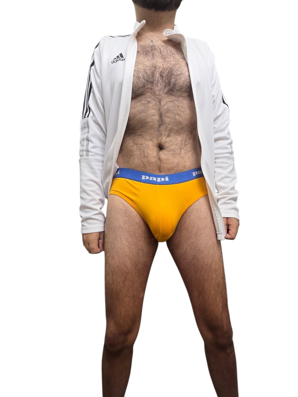 Men's Papi Yellow Briefs with Blue Waistband Size L